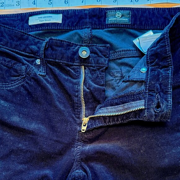 AG‎ Adriano Goldschmied The Legging Super Skinny Pants Black Courdoroy Size 26R - Picture 4 of 8